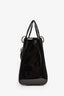 Christian Dior Black Patent Leather Cannage 'Lady Dior' Medium Top Handle Bag with Strap