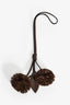 Miu Miu Brown 'Briarwood Trick' Leather Key Ring
