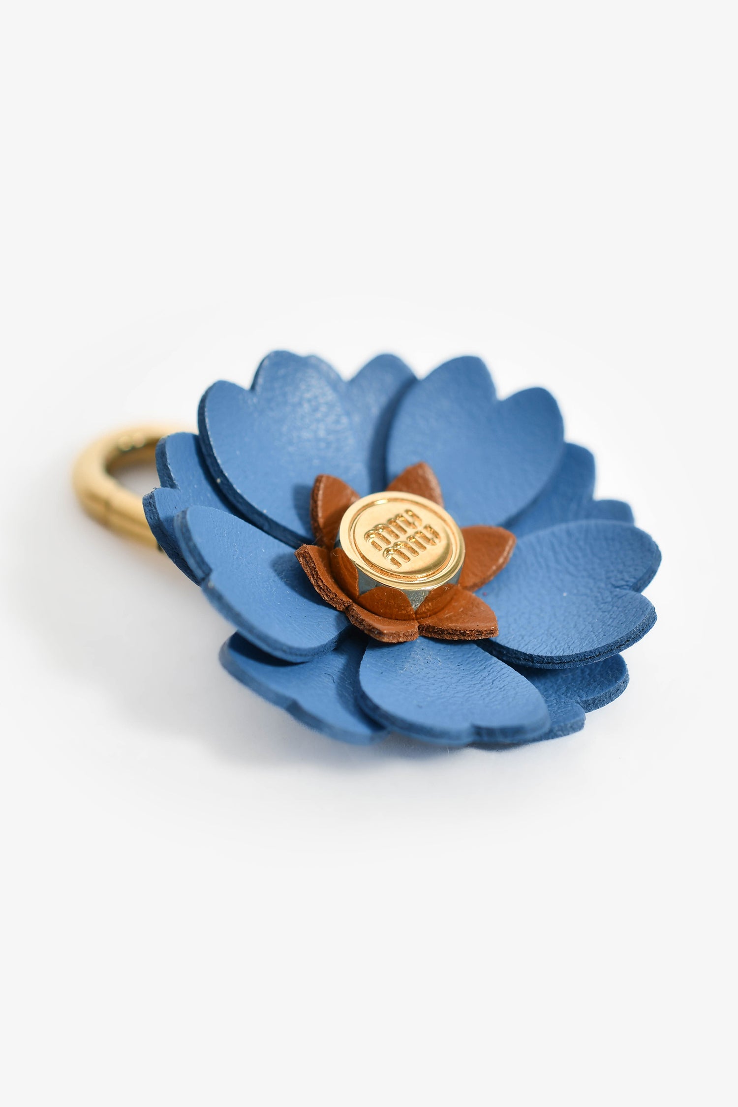 Miu Miu Blue Leather Flower Micro 'Trick' Charm – Mine & Yours