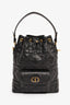 Christian Dior Black Cannage Leather 'Caro' Small Bucket Bag