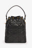 Christian Dior Black Cannage Leather 'Caro' Small Bucket Bag