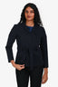 Theory Navy Belted Buttoned Blazer Size 4