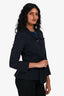 Theory Navy Belted Buttoned Blazer Size 4