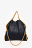 Stella McCartney Navy Suede Gold Chain Fold Over Falabella Shoulder Bag