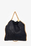 Stella McCartney Navy Suede Gold Chain Fold Over Falabella Shoulder Bag