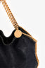 Stella McCartney Navy Suede Gold Chain Fold Over Falabella Shoulder Bag