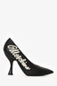 Moschino Black Leather Icing Logo Pumps Size 38