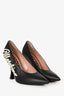 Moschino Black Leather Icing Logo Pumps Size 38