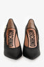 Moschino Black Leather Icing Logo Pumps Size 38