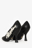 Moschino Black Leather Icing Logo Pumps Size 38
