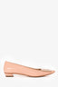 Roger Vivier Cream Patent Square Toe Flats Size 38