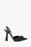 Versace Black Leather Medusa Slingback Pumps Size 38