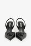 Versace Black Leather Medusa Slingback Pumps Size 38