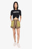 L'Academie Green Cargo Shorts Size S