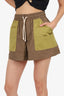 L'Academie Green Cargo Shorts Size S