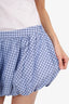 Lovers & Friends Blue/White Plaid Bubble Skirt Size S