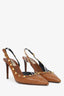 Valentino Tan Leather Rockstud Slingback Heels Size 38