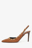 Valentino Tan Leather Rockstud Slingback Heels Size 38