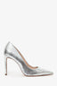Schutz Silver Snake Embossed Pumps Size 9