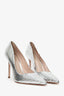 Schutz Silver Snake Embossed Pumps Size 9