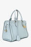 Alexander McQueen Light Blue Skull Top Handle Bag