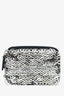 Pre-Loved Chanel™ Black Sequin Double Zip Clutch