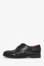 Alaïa Black Leather Laser Cut-out Oxford Size 36