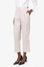 Brunello Cucinelli Cream/Brown Stripped High Waisted Trousers Size 2