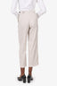 Brunello Cucinelli Cream/Brown Stripped High Waisted Trousers Size 2