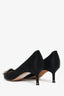 Manolo Blahnik Black Satin Hangisi Heels Size 36.5