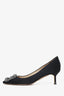 Manolo Blahnik Black Satin Hangisi Heels Size 36.5