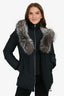 Mackage Black/ Silver Fox Fur Down Parka Coat Size XS