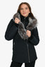 Mackage Black/ Silver Fox Fur Down Parka Coat Size XS