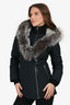 Mackage Black/ Silver Fox Fur Down Parka Coat Size XS