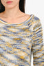 Theory White/Yellow/Blue Drawstring Hem Sweater Size S