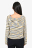 Theory White/Yellow/Blue Drawstring Hem Sweater Size S