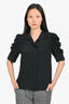 Frame Black Silk Puff Short Sleeve Button Up Shirt Size S