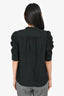 Frame Black Silk Puff Short Sleeve Button Up Shirt Size S