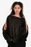 Nili Lotan Black/Gold Open Shoulder Bell Sleeve Top Size S