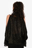 Nili Lotan Black/Gold Open Shoulder Bell Sleeve Top Size S
