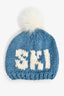 Gogo Blue Wool 'Ski' Pom Pom Detail Toque