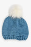 Gogo Blue Wool 'Ski' Pom Pom Detail Toque