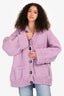 Gogo Purple Wool 'Apres' Long Sleeve Button Up Cardigan One Size