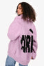 Gogo Purple Wool 'Apres' Long Sleeve Button Up Cardigan One Size