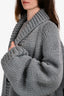 Gogo Grey Wool 'Apres' Long Sleeve Button Up Cardigan One Size
