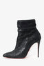 Christian Louboutin Black Sequin Pointed Ankle Boots Size 37