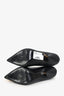 Alexander McQueen Black Leather Spiked Toe Pointed Heels Size 37