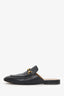 Gucci Black Leather Princetown Slide Loafers Size 37
