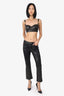 Frame Black Leather 'Le Crop Mini Boot' Pants Size 27