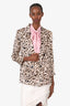 L'Agence Leopard Print Silk Blazer Size 2